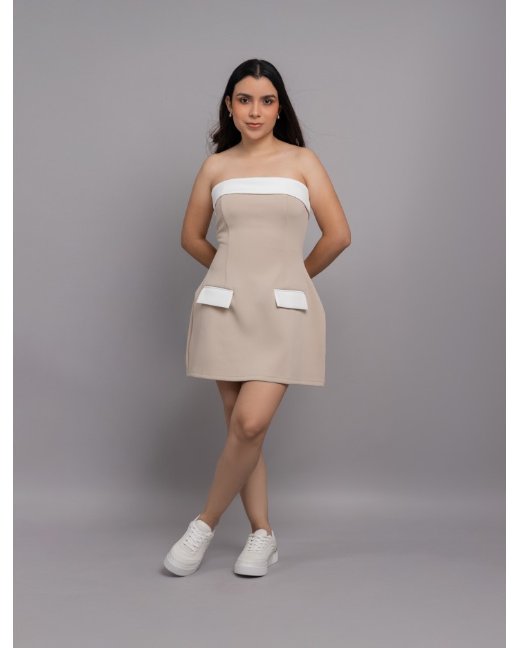 MINI DRESS NUDE