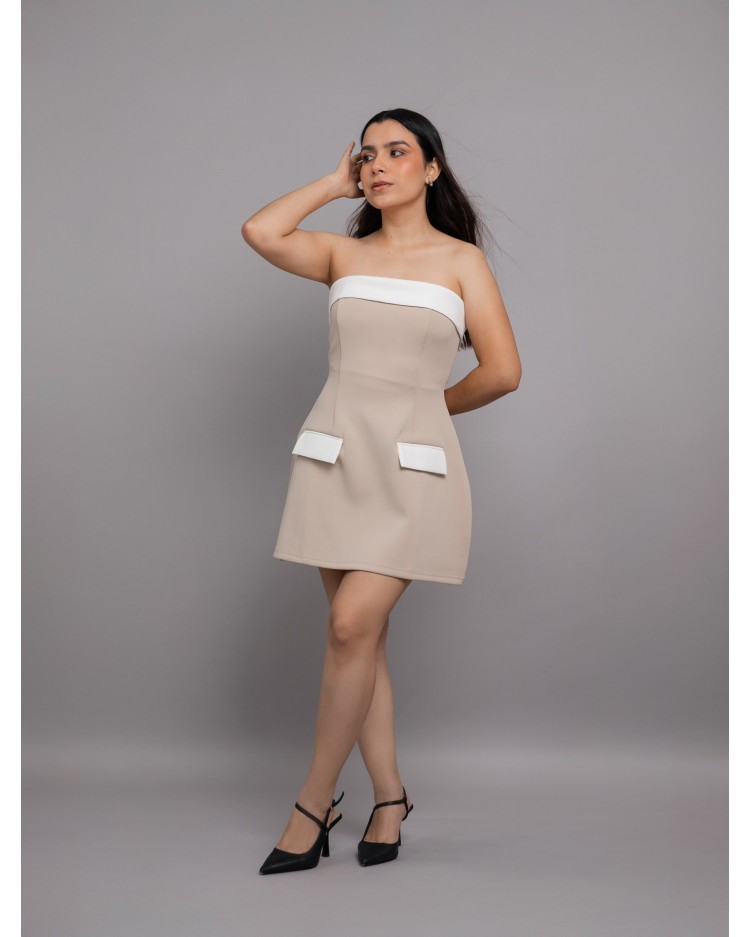 MINI DRESS NUDE