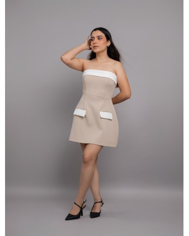 MINI DRESS NUDE
