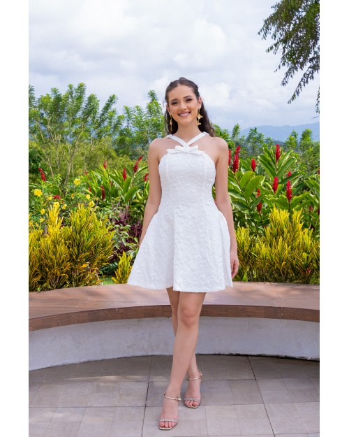 MINI DRESS FLOR WHITE