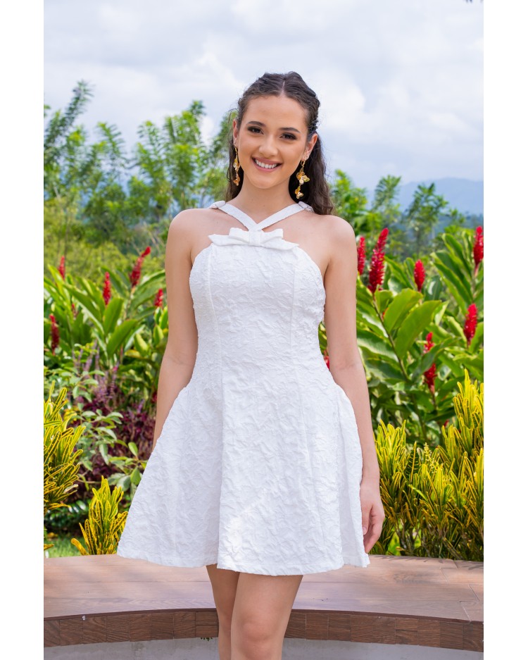 MINI DRESS FLOR WHITE